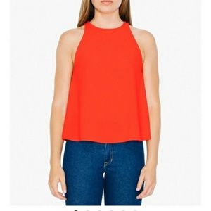 American Apparel | Crepe Open Back Top | Red